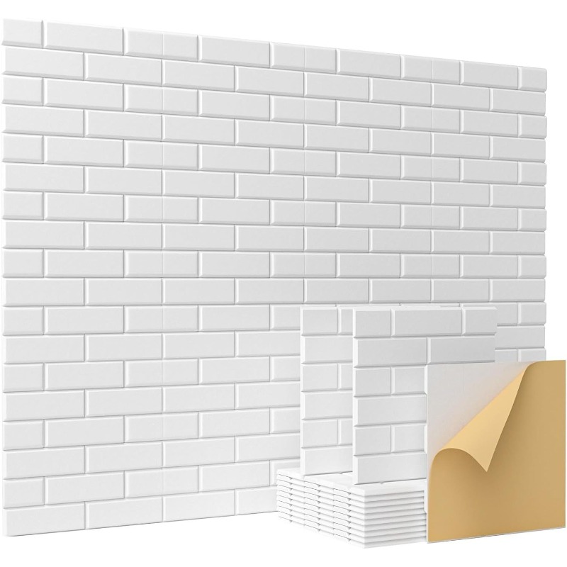 Wall Panel 3D Texture - Brick Texture Soundproof Wall Decor Felt