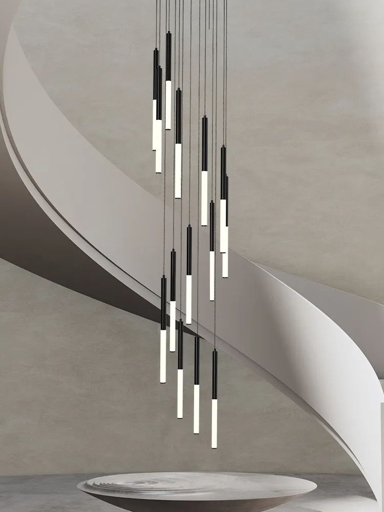 Interior Design Youtube - Modern LED Creative Black Round Tube