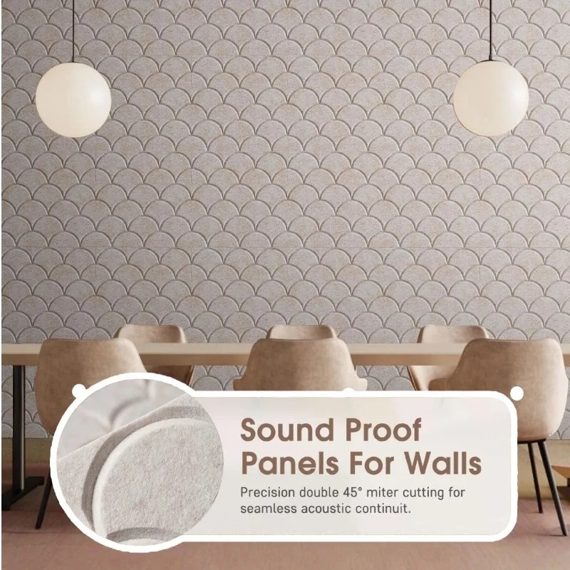 Wall Panel 3D Texture - Square Sound Proof Wall Board Fish