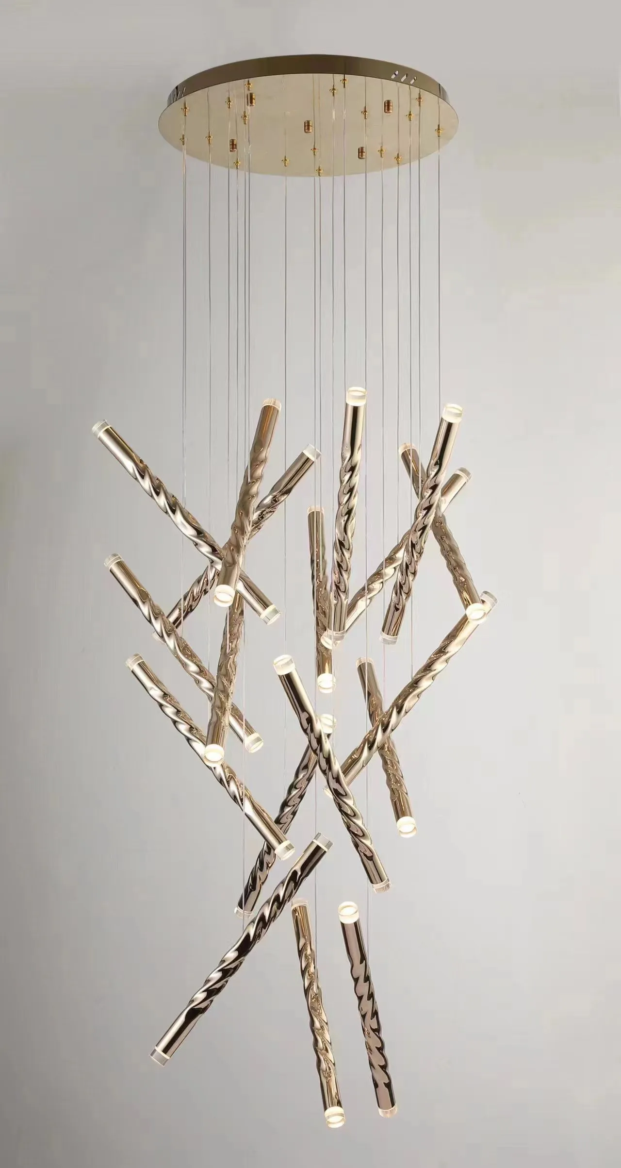 Interior Design Youtube - Modern LED Creative Gold Round Tube