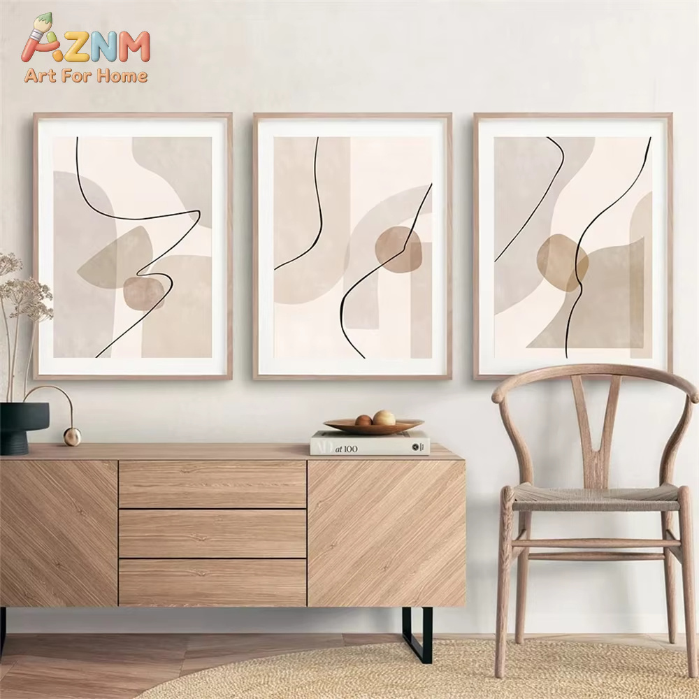 Abstract Beige Geometry Line W - Interior Design Home recension och pris