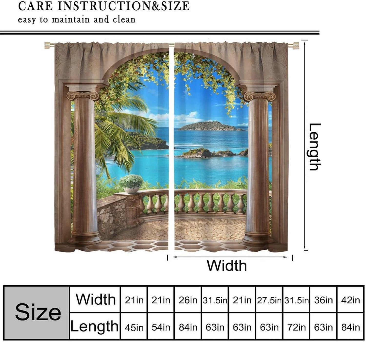 Tropical Beach View Curtains D - Interior Design Youtube recension och pris
