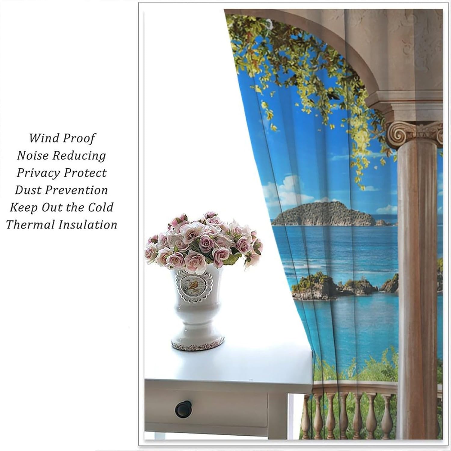 Tropical Beach View Curtains D - Interior Design Youtube recension och pris