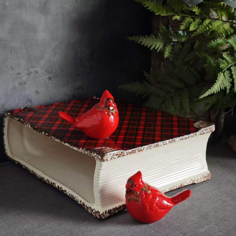 Nordic Ceramic Red Festive Bir - Interior Design School recension och pris