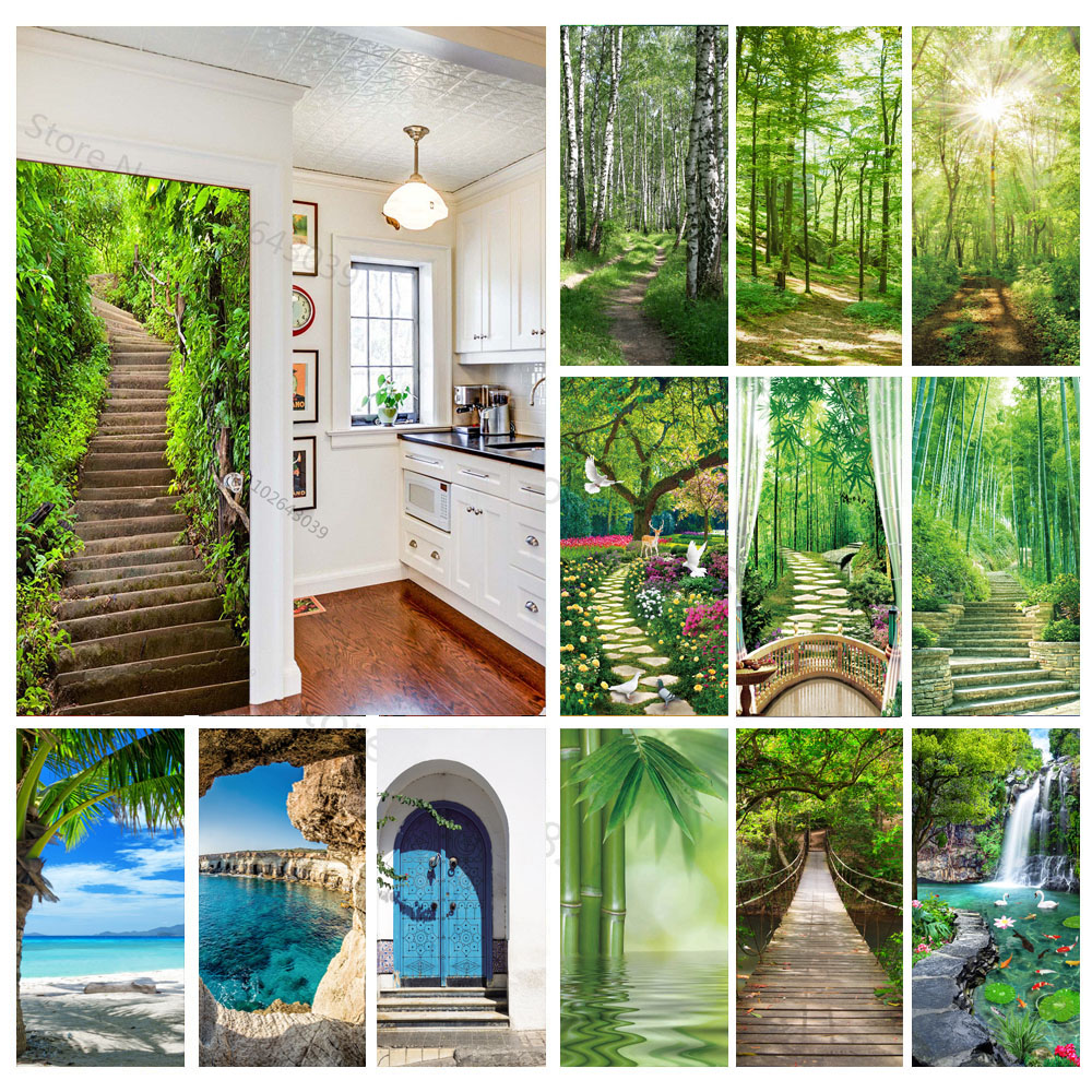 Steps Forest 3D Door Stickers  - Interior Design Home recension och pris